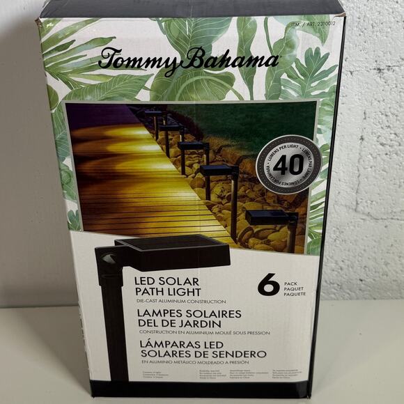 Tommy Bahama Solar LED Path Light (Pack of 6) New, open box - Picture 1 of 12